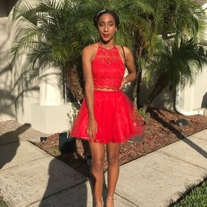Red 2 piece homecoming/prom dress